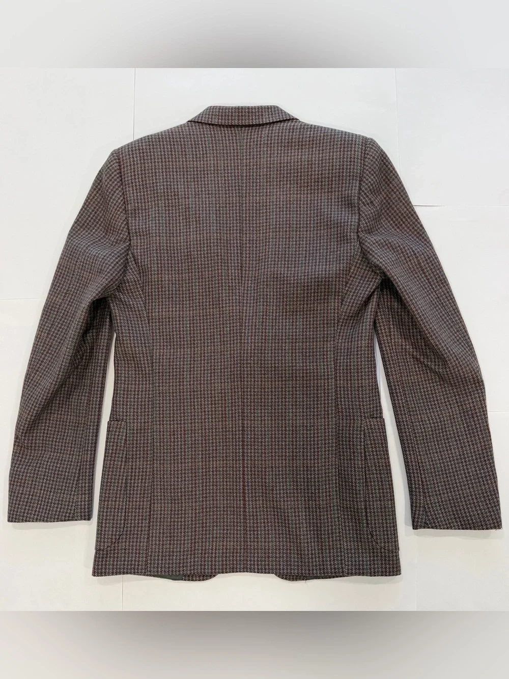 Vintage Marzotto Serie Oro Brown Houndstooth Italian Wool Zignone Blazer (48 R)
